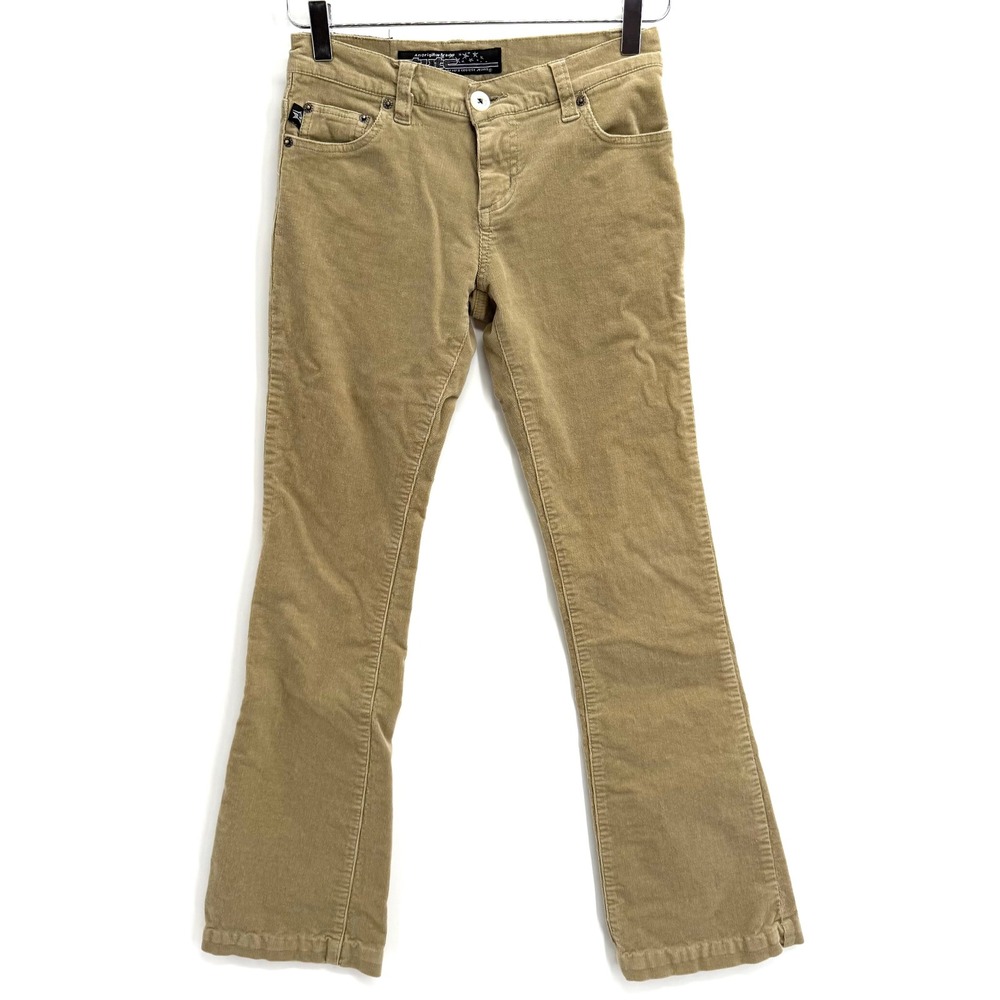 Y2K Tyte Low Rise Tan Corduroy Pants Size 3 Boot Cut Downtown Girl Fall Preppy